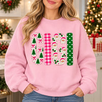 Custom Christmas Family Title Sweatshirt, Personalized Mama Grandma Gigi Aunt Coquette Holiday