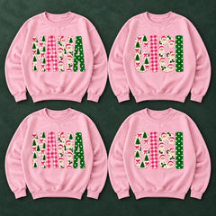Custom Christmas Family Title Sweatshirt, Personalized Mama Grandma Gigi Aunt Coquette Holiday