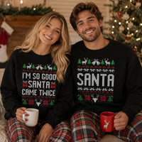 Custom Couple Christmas Sweatshirt, Funny Ugly Holiday Matching, Choose Your Design, Boyfriend Girlfriend Xmas Gift