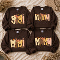 Custom Fall Family Name Sweatshirt, Choose Gigi Mimi Mama Nana or Honey Autumn Pumpkin Bow Design, Mom Grandma Thanksgiving Gift