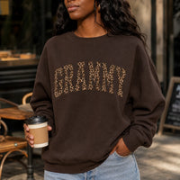 Custom Family Name Sweatshirt, Leopard Print Mama Gift