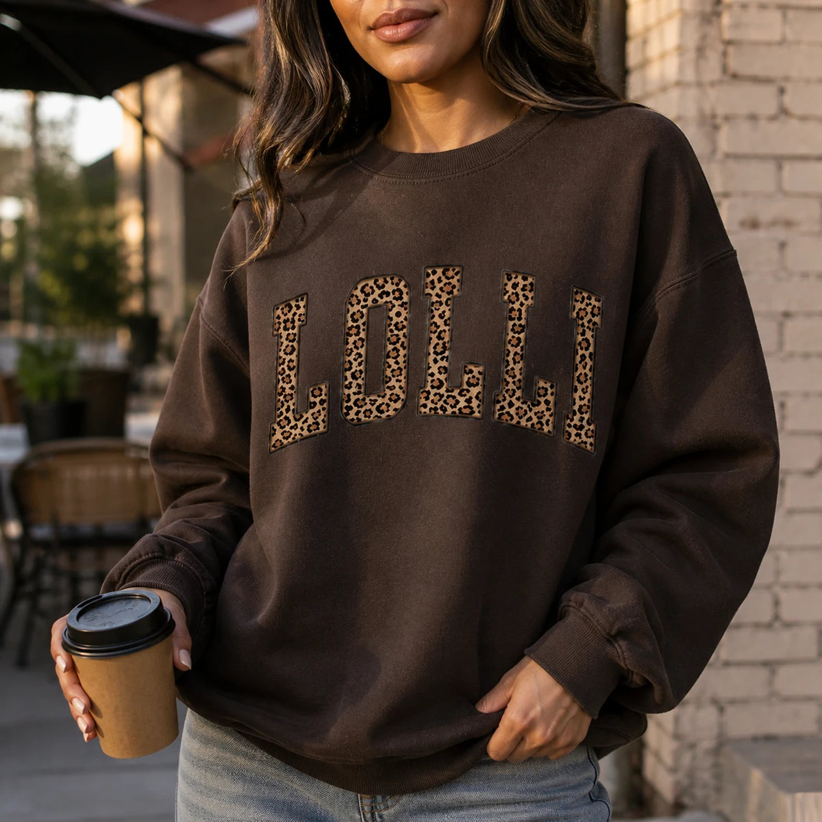 Custom Family Name Sweatshirt, Leopard Print Mama Gift