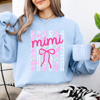Custom Family Nickname Floral Bow Sweatshirt, Personalized Mom Grandma Auntie Crewneck Gift
