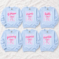 Custom Family Nickname Floral Bow Sweatshirt, Personalized Mom Grandma Auntie Crewneck Gift