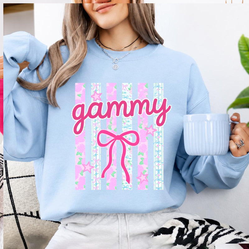 Custom Family Nickname Floral Bow Sweatshirt, Personalized Mom Grandma Auntie Crewneck Gift