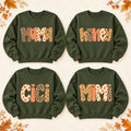 Personalized Fall Pumpkin Patchwork Sweatshirt, Leopard and Gingham Nickname Letters, Thanksgiving Gift for Gigi