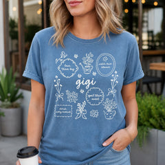 Custom Floral Family Nickname Shirt, Personalized Grandma Mama Nana Gigi Auntie Abuela Mother's Day Tee