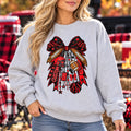 Custom Football Bow Personalized Game Day Sweatshirt for Football Moms Team Spirit