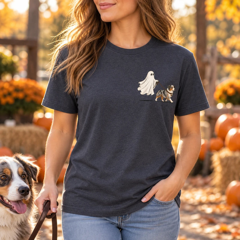 Custom Ghost Dog Breed Halloween T-Shirt, Spooky Season Pet Lover Graphic Tee