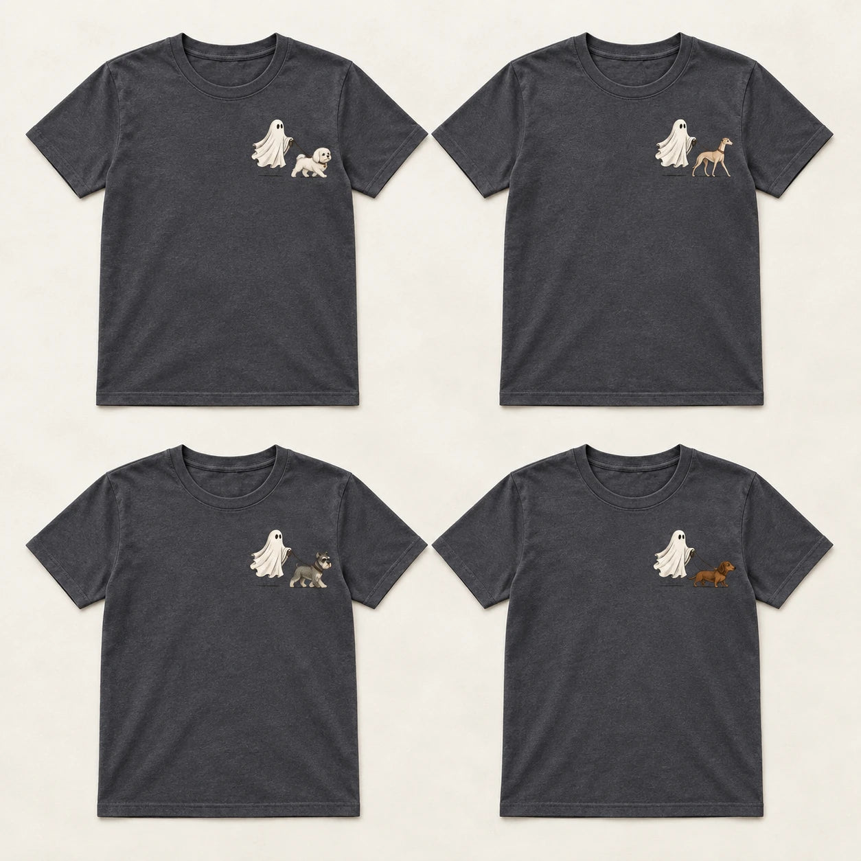 Custom Ghost Dog Breed Halloween T-Shirt, Spooky Season Pet Lover Graphic Tee