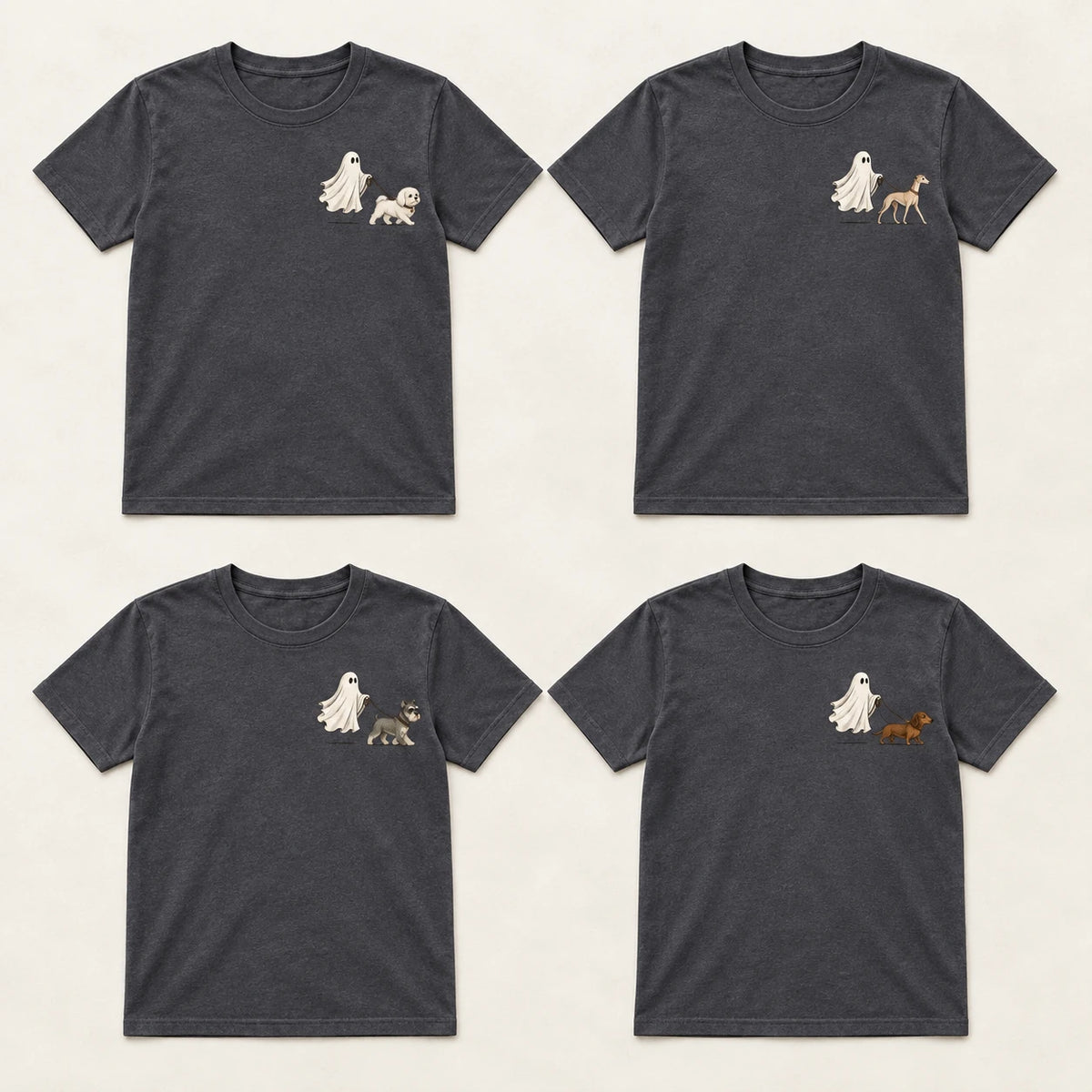 Custom Ghost Dog Breed Halloween T-Shirt, Spooky Season Pet Lover Graphic Tee