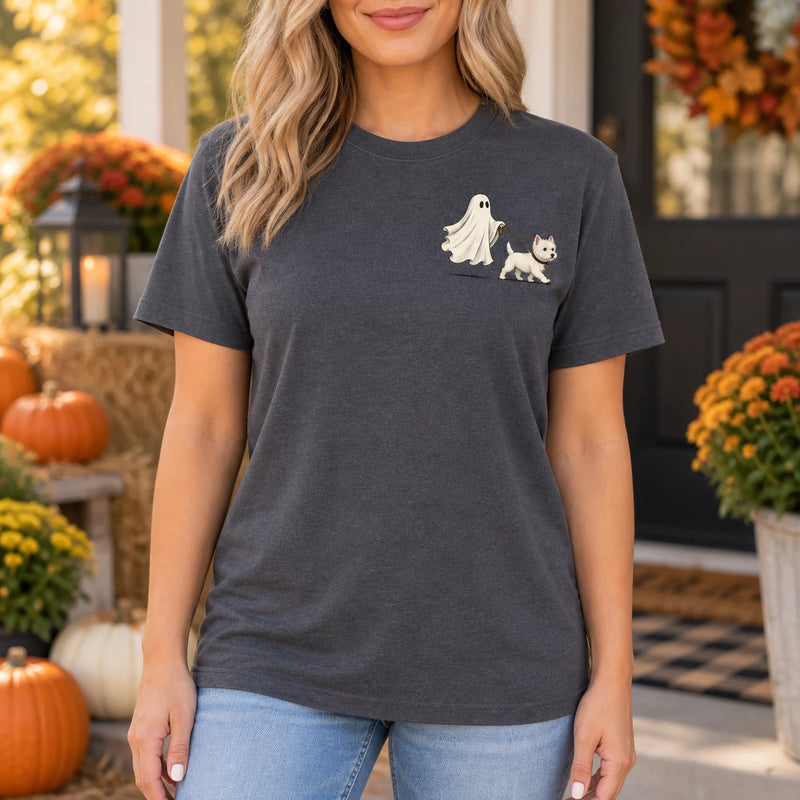 Custom Ghost Dog Breed Halloween T-Shirt, Spooky Season Pet Lover Graphic Tee