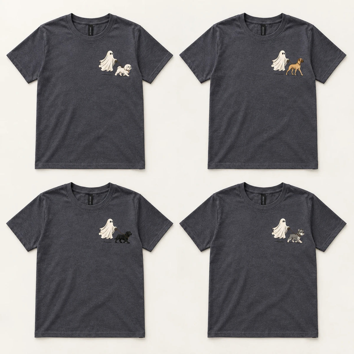 Custom Ghost Dog Breed Halloween T-Shirt, Spooky Season Pet Lover Graphic Tee