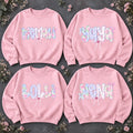 Custom Grandma Name Sweatshirt, Pastel Floral Gingham Bow, Meemaw Yaya Mema Gift