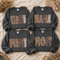 Custom Grandma Sweatshirt, Gigi Nana Mimi Mom Patchwork Name, Personalized Grandma & Mom Gift, Coquette Fall Floral, Women, Vintage Applique Style