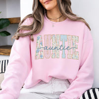 Custom Grandma Sweatshirt, Personalized Floral Nickname for Mimi Gigi Mama Auntie, Mother's Day Gift for Grandma & Mom, Women Pastel Coquette Family Matching