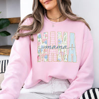 Custom Grandma Sweatshirt, Personalized Floral Nickname for Mimi Gigi Mama Auntie, Mother's Day Gift for Grandma & Mom, Women Pastel Coquette Family Matching