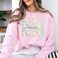Custom Grandma Sweatshirt, Personalized Floral Nickname for Mimi Gigi Mama Auntie, Mother's Day Gift for Grandma & Mom, Women Pastel Coquette Family Matching