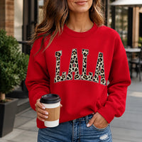 Custom Grandma Sweatshirt, Personalized Leopard Varsity Nana Gigi Mimi, Mother's Day Gift for Grandma, Women Retro Cheetah Print