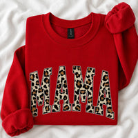 Custom Grandma Sweatshirt, Personalized Leopard Varsity Nana Gigi Mimi, Mother's Day Gift for Grandma, Women Retro Cheetah Print
