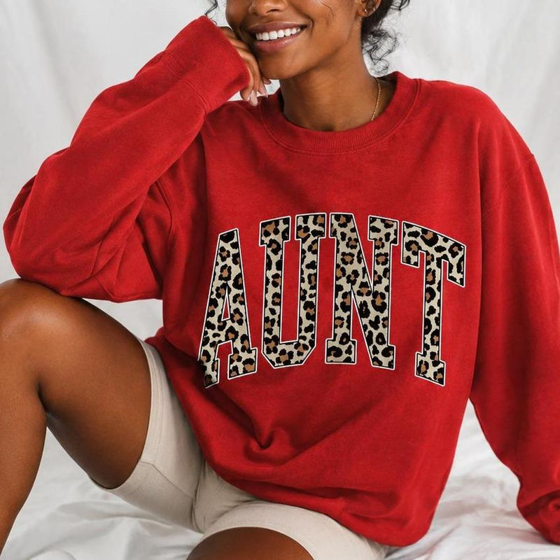 Custom Grandma Sweatshirt, Personalized Leopard Varsity Nana Gigi Mimi, Mother's Day Gift for Grandma, Women Retro Cheetah Print