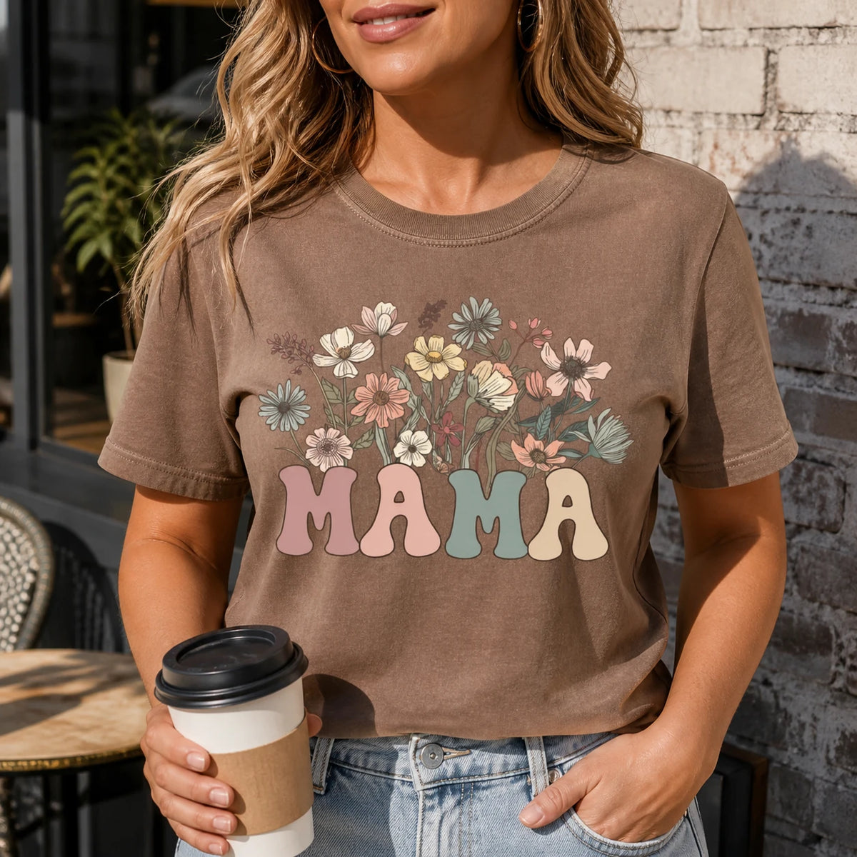 Custom Grandma Wildflower Shirt, Personalized Family Title Tee, Nana Mama Gigi Mimi Grammy Nonna Mother's Day Gift