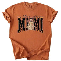 Custom Halloween Family Name Shirt, Personalized Mama Mimi Nana Gigi Auntie Grandma Ghost Bow Graphic Tee, Spooky Fall Gift