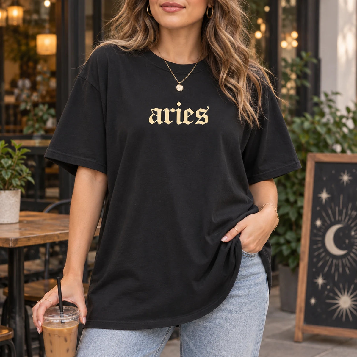 Custom Horoscope Graphic Tee, Personalized Zodiac Sign Shirt, Gothic Astrology Birthday Top