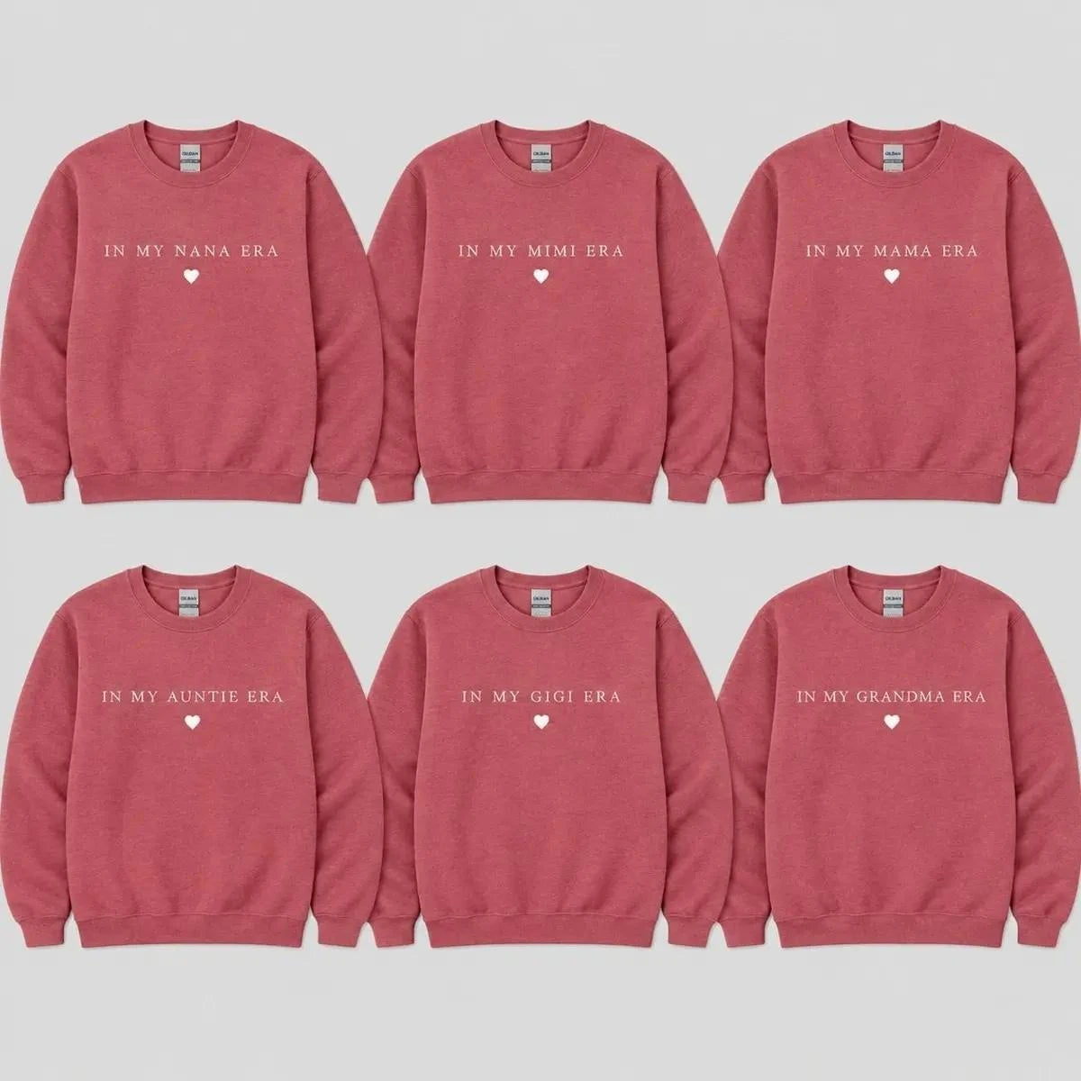 Custom In My Nana Era Sweatshirt, Mama Mimi Gigi Grandma Auntie Era Crewneck, Personalized Family Matching Sweatshirt, Cute Grandma Gift, Mother's Day Gift, Vintage Washed Pink Pullover, Cozy Gift For Her
