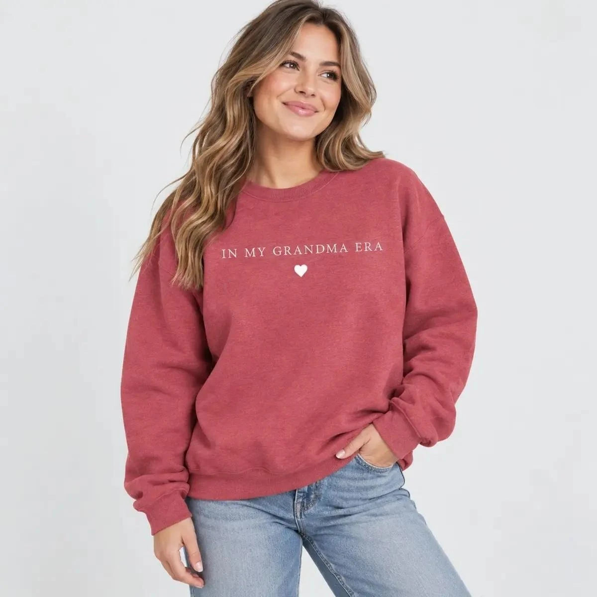 Custom In My Nana Era Sweatshirt, Mama Mimi Gigi Grandma Auntie Era Crewneck, Personalized Family Matching Sweatshirt, Cute Grandma Gift, Mother's Day Gift, Vintage Washed Pink Pullover, Cozy Gift For Her
