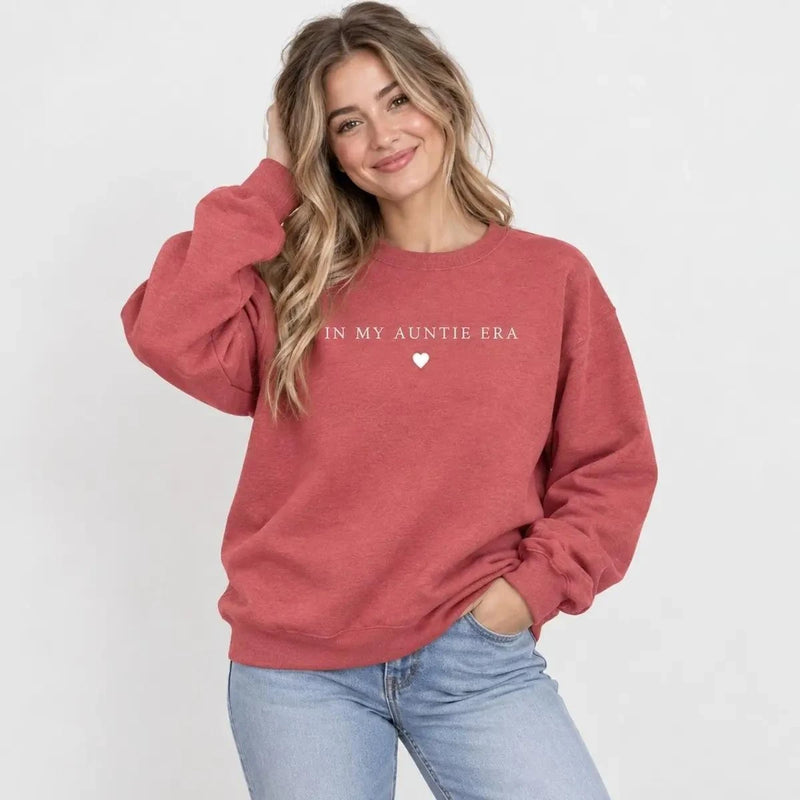 Custom In My Nana Era Sweatshirt, Mama Mimi Gigi Grandma Auntie Era Crewneck, Personalized Family Matching Sweatshirt, Cute Grandma Gift, Mother's Day Gift, Vintage Washed Pink Pullover, Cozy Gift For Her