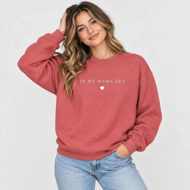 Custom In My Nana Era Sweatshirt, Mama Mimi Gigi Grandma Auntie Era Crewneck, Personalized Family Matching Sweatshirt, Cute Grandma Gift, Mother's Day Gift, Vintage Washed Pink Pullover, Cozy Gift For Her