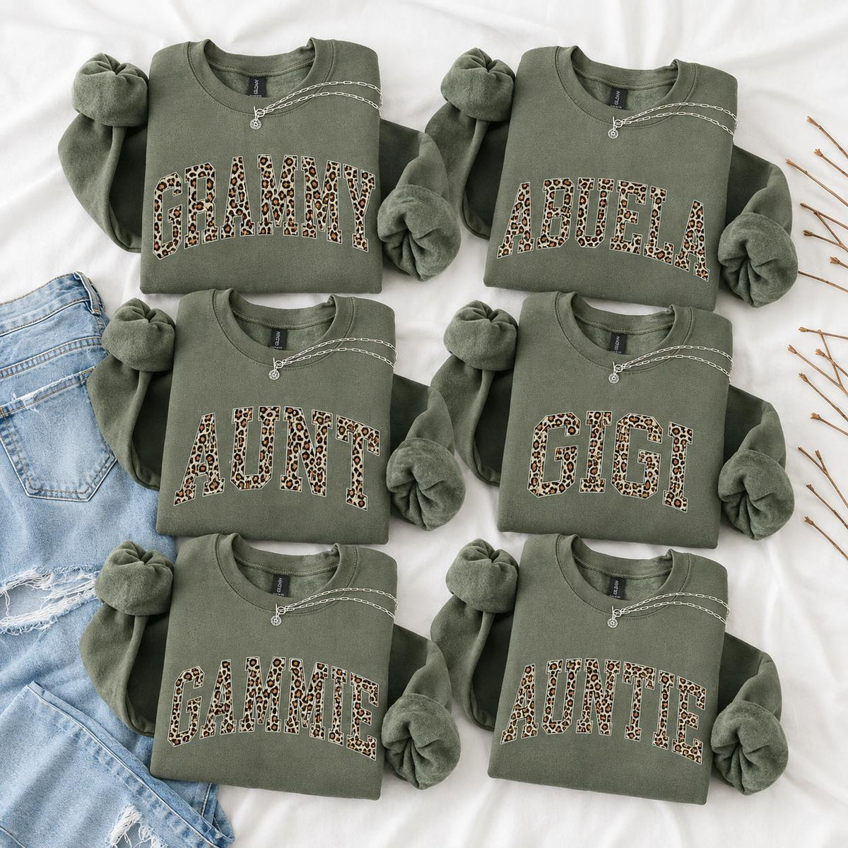 Custom Leopard Mama Sweatshirt Personalized Maternal Title Gift Mother's Day Grandma Nana Gigi Auntie Women Retro Varsity Cheetah Print