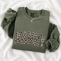 Custom Leopard Mama Sweatshirt Personalized Maternal Title Gift Mother's Day Grandma Nana Gigi Auntie Women Retro Varsity Cheetah Print