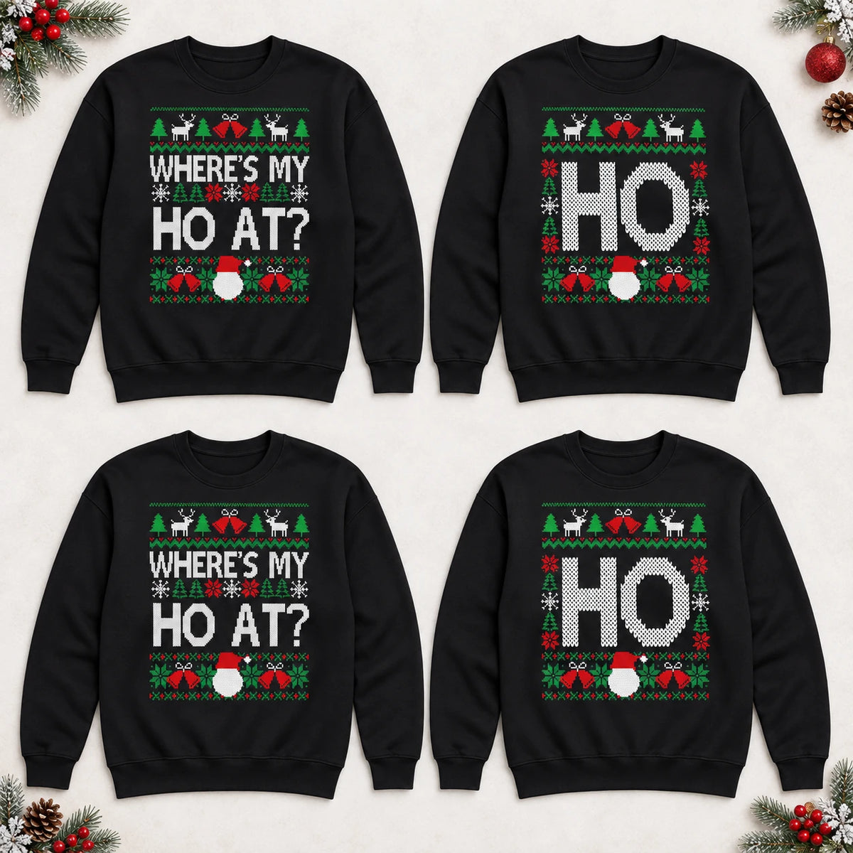 Custom Matching Christmas Sweatshirt, Choose Your Funny Couple Phrase Variant, Holiday Partner Gift