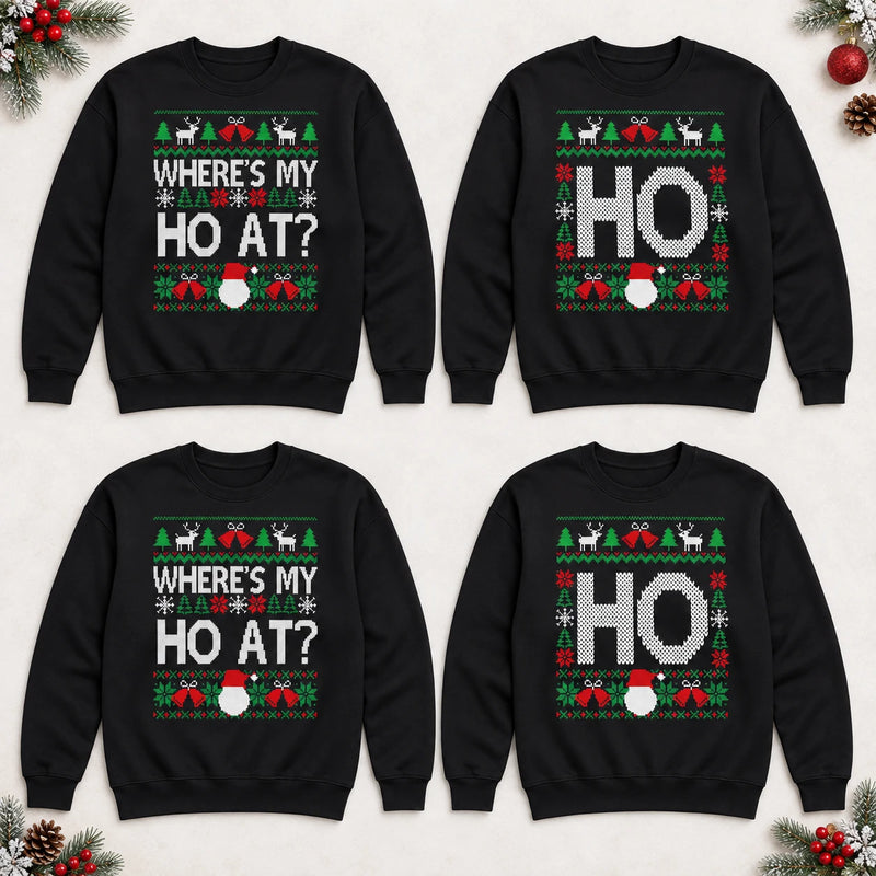 Custom Matching Christmas Sweatshirt, Choose Your Funny Couple Phrase Variant, Holiday Partner Gift