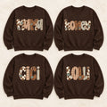 Custom Personalized Family Title Western Patchwork Sweatshirt, Rustic Gift for Mom Grandma Aunt