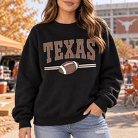 Custom State Football Sweatshirt, Personalized Hometown Varsity Game Day Crewneck, Retro Sports Fan Pullover