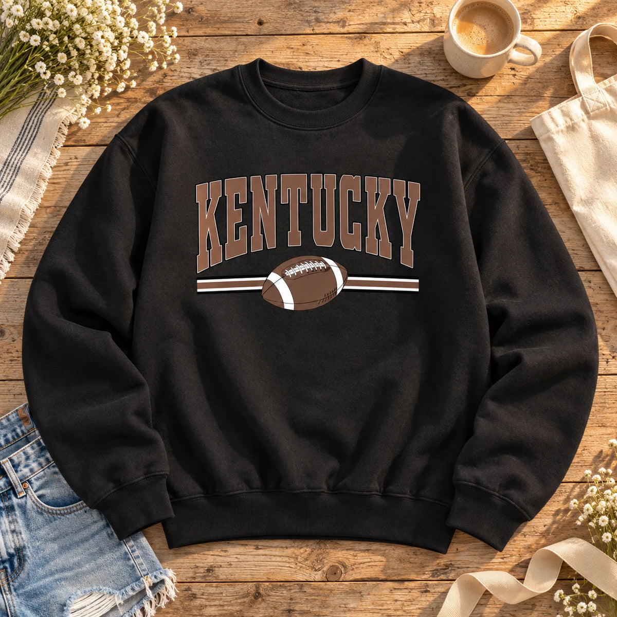 Custom State Football Sweatshirt, Personalized Hometown Varsity Game Day Crewneck, Retro Sports Fan Pullover