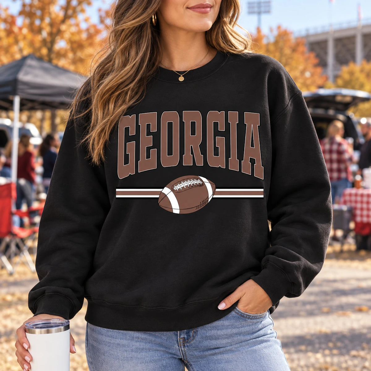 Custom State Football Sweatshirt, Personalized Hometown Varsity Game Day Crewneck, Retro Sports Fan Pullover