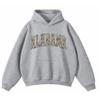 Custom State Name Camo Collegiate Hoodie, Personalized Choose Your State Design, Vintage State Pride Gift for Men Women Students