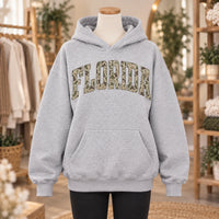 Custom State Name Camo Hoodie, Personalized Collegiate State Pride Pullover Gift for Men Women Students