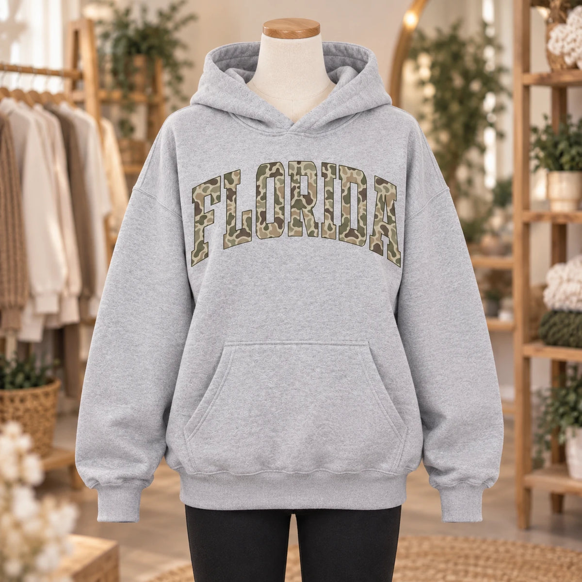 Custom State Name Camo Hoodie, Personalized Collegiate State Pride Pullover Gift for Men Women Students