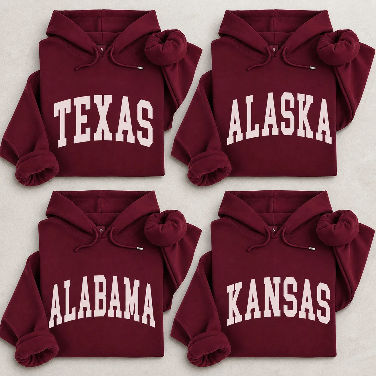 Custom State Pride Hoodie, Personalized State Name Varsity Pullover, Retro USA Travel Souvenir Gift for Hometown Fans