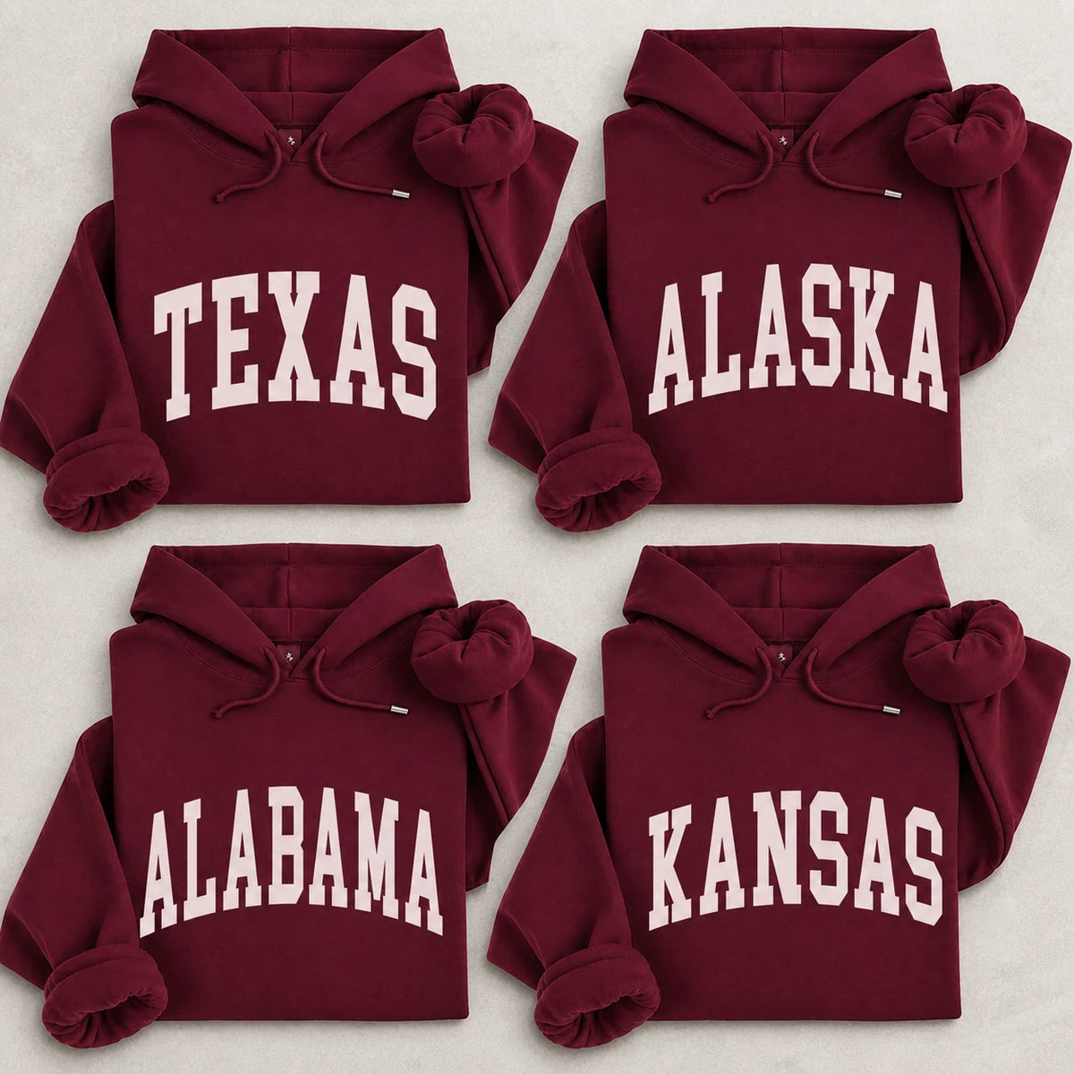 Custom State Pride Hoodie, Personalized State Name Varsity Pullover, Retro USA Travel Souvenir Gift for Hometown Fans