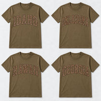 Custom State Pride Shirt, Leopard Print Varsity Letters