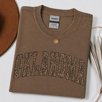 Custom State Pride Shirt, Leopard Print Varsity Letters