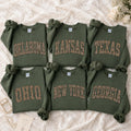 Custom State Sweatshirt, Leopard Print Varsity Shirt - giftcuztom.com