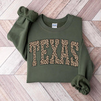 Custom State Sweatshirt, Leopard Print Varsity Shirt