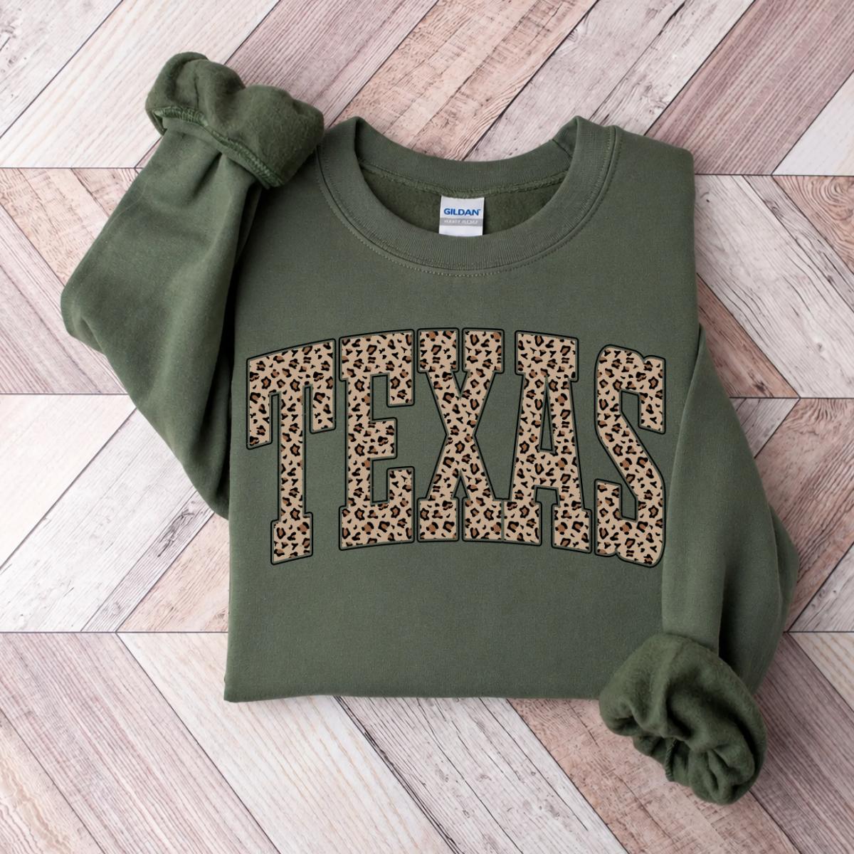 Custom State Sweatshirt, Leopard Print Varsity Shirt